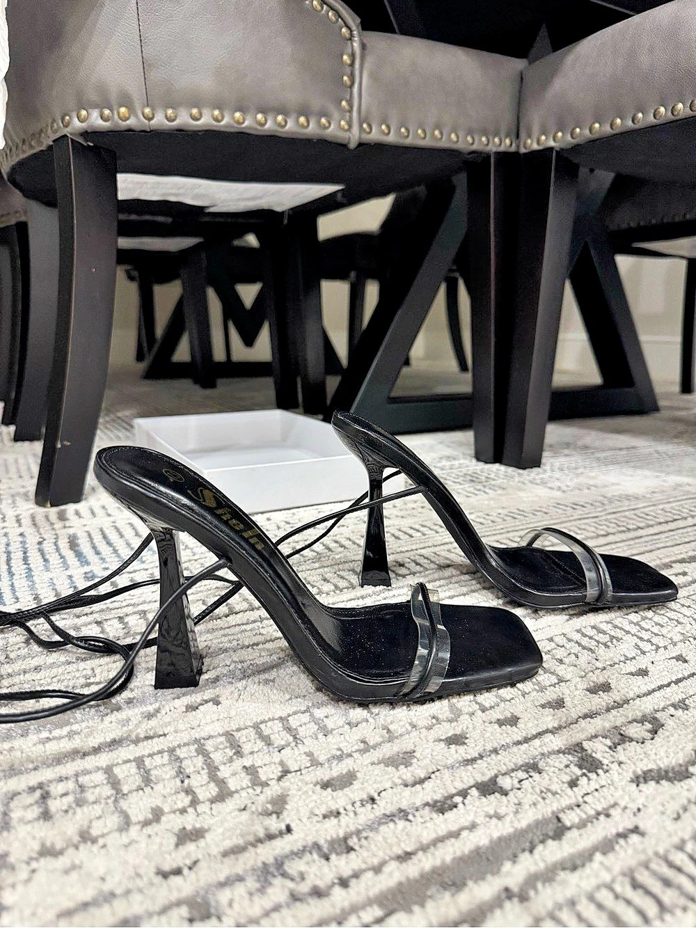 SheinBlack Strappy Stiletto Heels